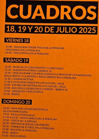 Cuadros se prepara para vivir sus Fiestas de la Magdalena 2025 por todo lo alto