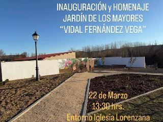 Lorenzana inaugura el Jardín de los Mayores como homenaje a toda una generación
